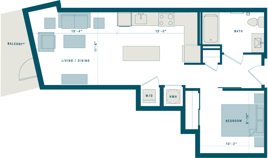 Floor Plan for Apt 313